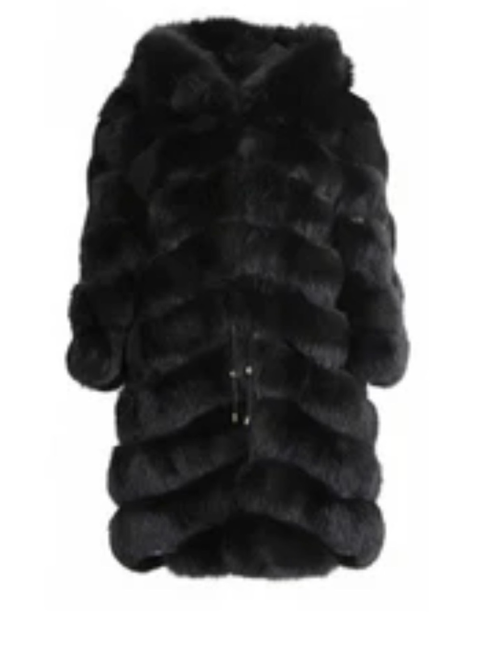 NEW REGINA FUR ITALY BLACK LAMBSKIN FOX FUR HOODED WINTER COAT 44/10
